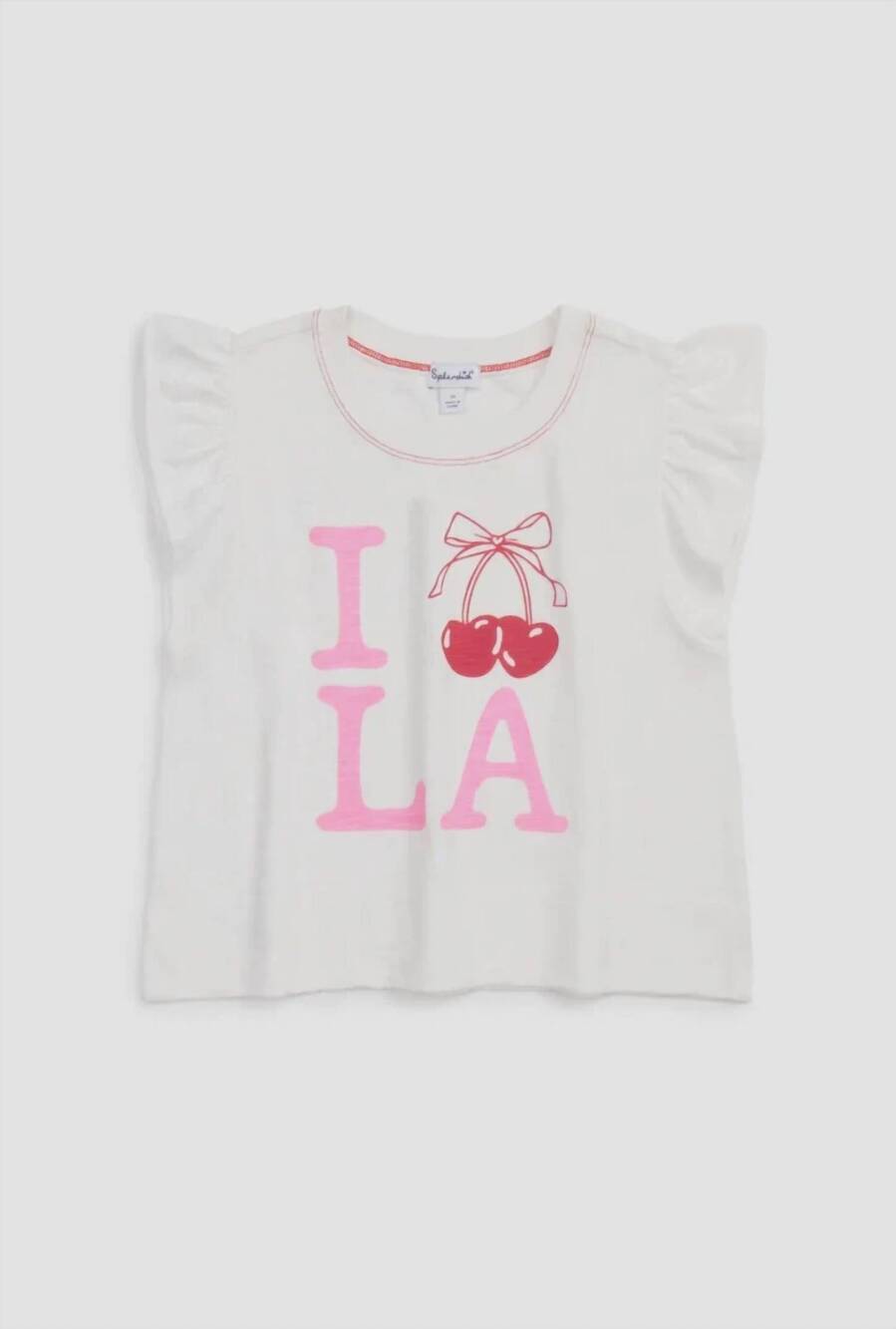 NEW SPLENDID girls cherry love short sleeve tee in white